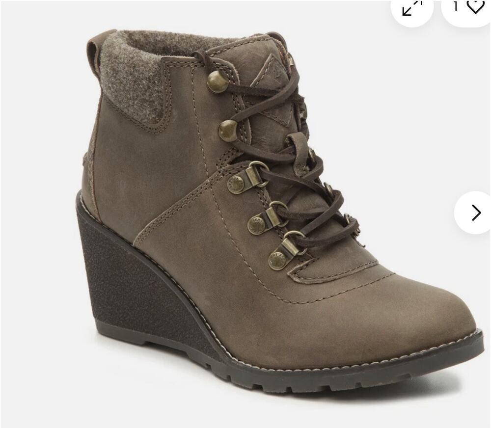Sperry Top-Sider Celeste Bliss Wedge Ankle Bootie WMNS US 9 Brown Lace Up Rugged